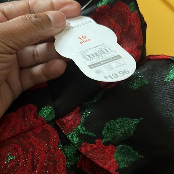 Sleeveless Embroidered Flower High Lo Formal Dress with lining - Picture 9 of 9